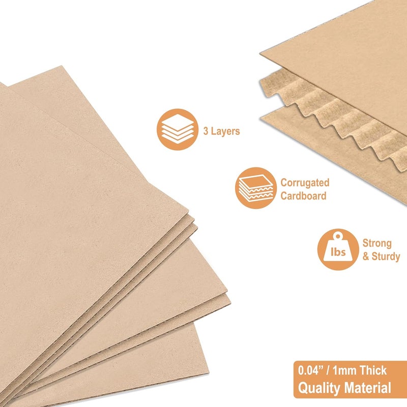 BOARDS+ Premium 8x10 Corrugated Cardboard Sheets (Pack of 50) – Durable, Eco-Friendly, and Versatile – Perfect for Mailing, Arts & Crafts - Image 3